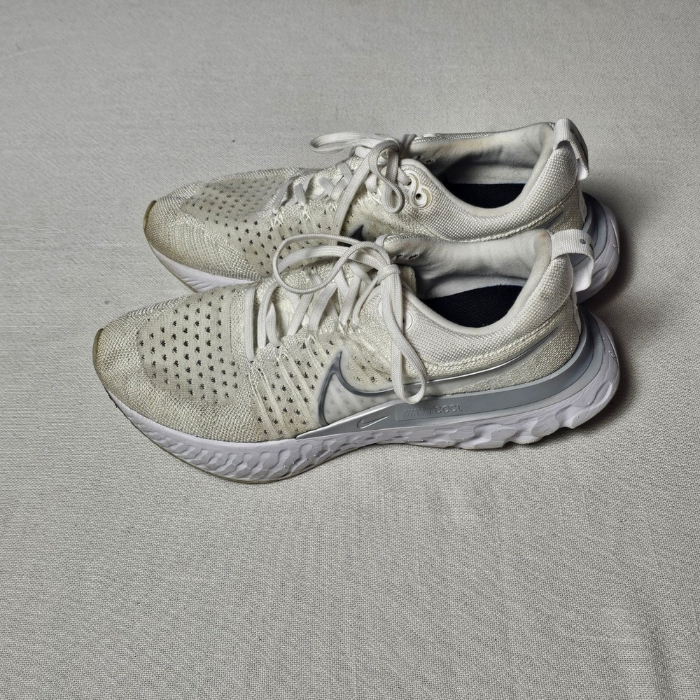 Nike React Infinity Run Flyknit 2 White Silver Running Shoes CT2423-102 Womens 9